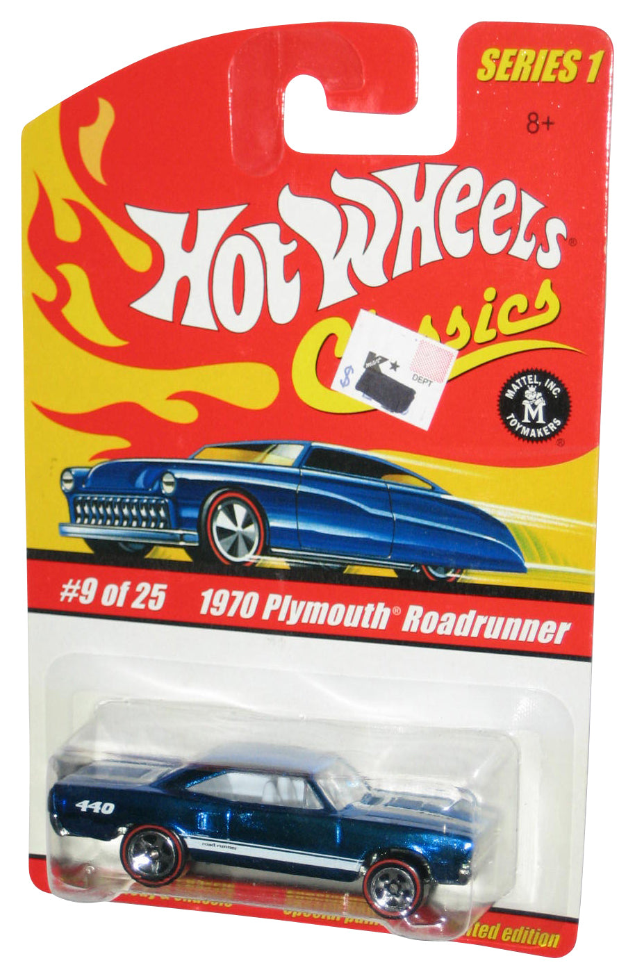 Hot Wheels Classics Series 1 (2004) Blue 1970 Plymouth Roadrunner Toy Car #9/25
