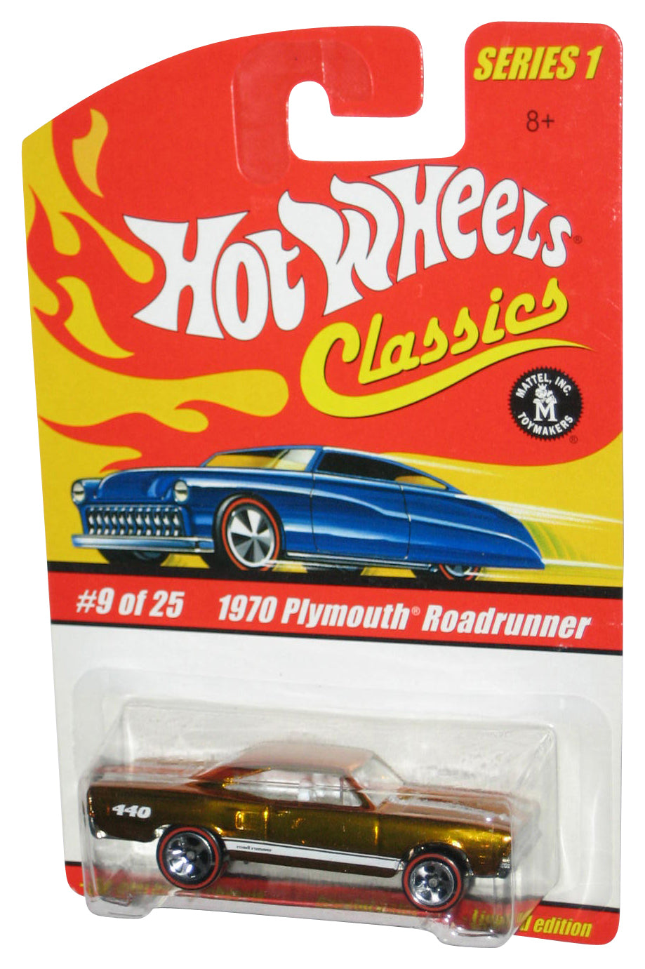 Hot Wheels Classics Series 1 (2004) Gold 1970 Plymouth Roadrunner Toy Car #9/25