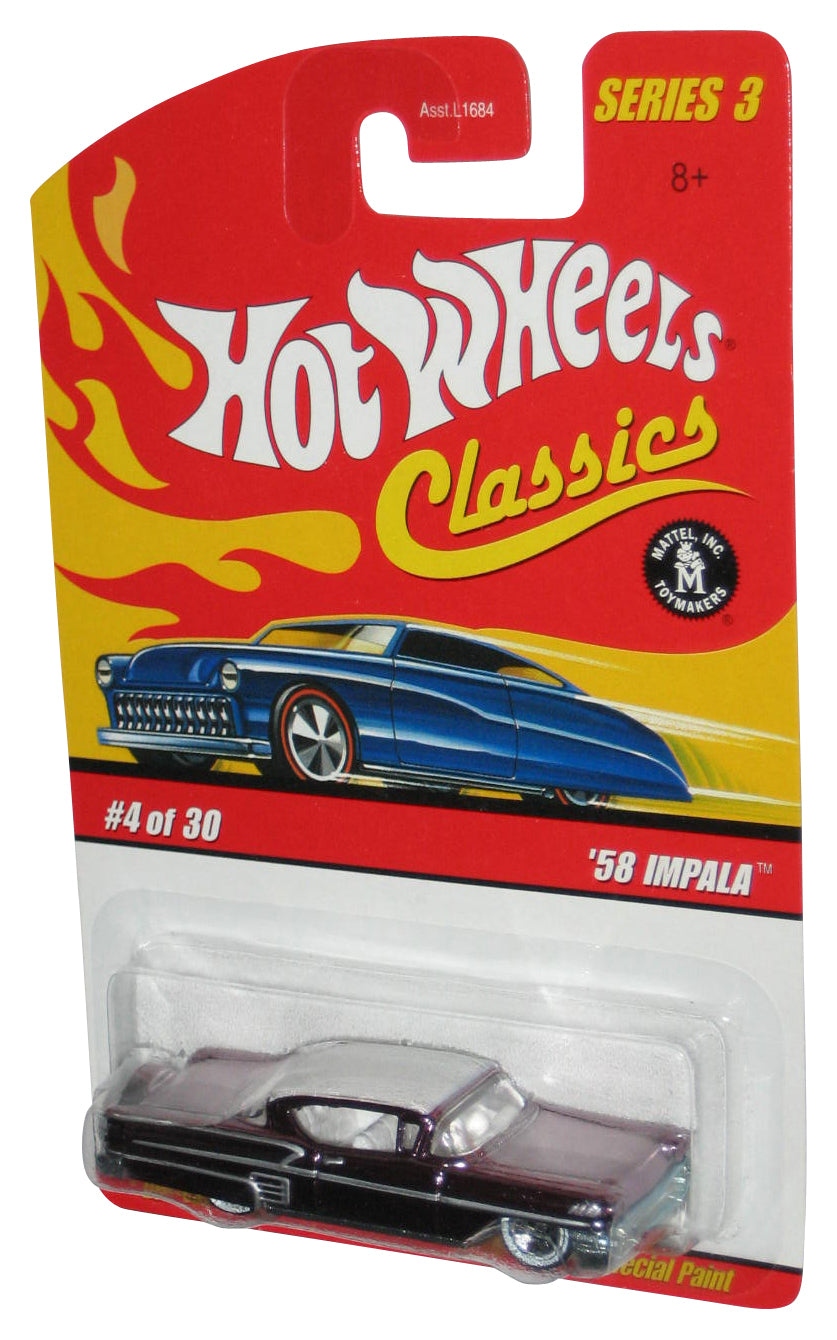 Hot Wheels Classics Series 3 (2006) Purple '58 Impala Toy Car #4/30