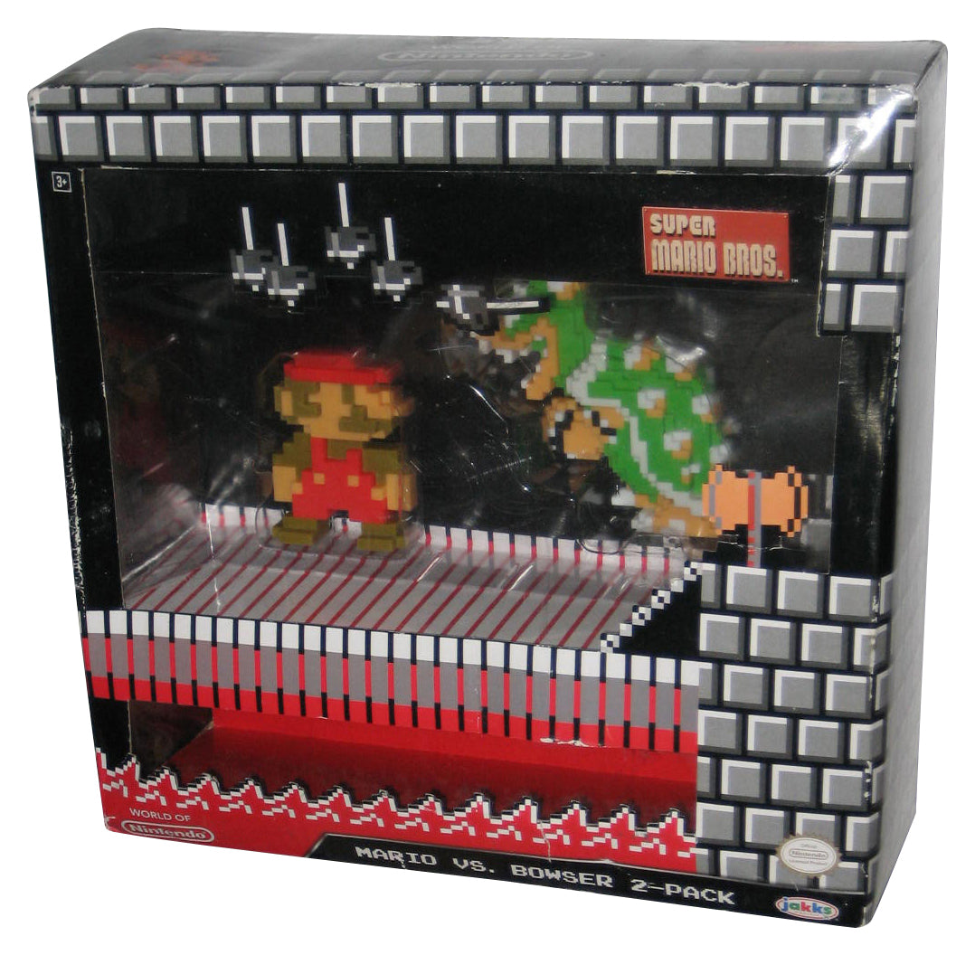 World of Nintendo Super Mario Bros. Classic Mario vs Bowser (2017) Jakks Pacific 8-Bit Character Box Set 2-Pack