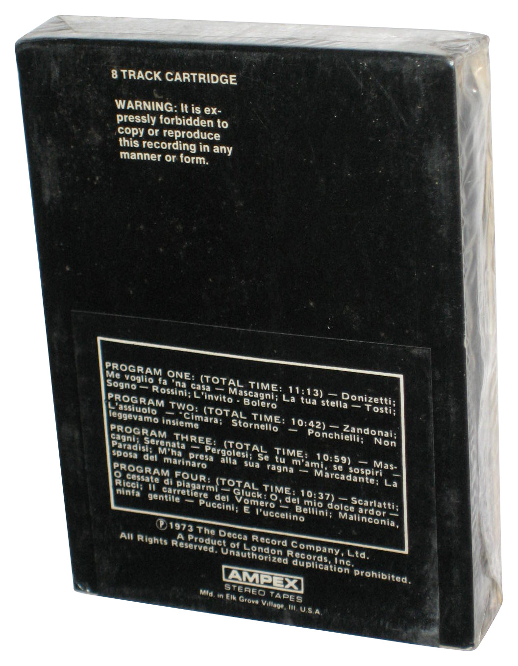 Tebaldi In Concert Richard Bonynge Pianist (1973) 8-Track Audio Stereo Tape