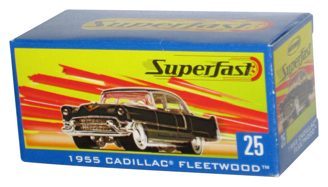 Matchbox Superfast (2004) Black 1955 Cadillac Fleetwood Power Grab Box Toy Car #25
