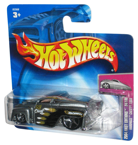 Hot Wheels 2004 First Editions 24/100 Silver Hardnoze Chevy 1959 Toy Car #024 - (Short Card)