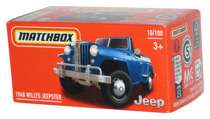 Matchbox Power Grabs Box 1948 Willys Jeepster (2023) Blue Toy Car 10/100