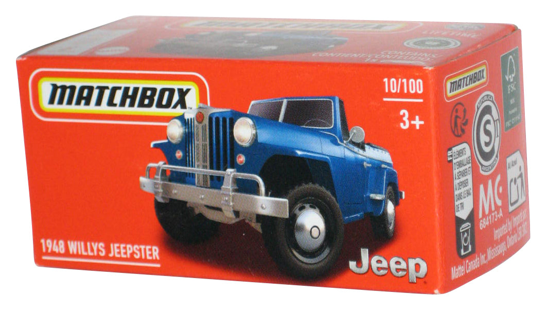 Matchbox Power Grabs Box 1948 Willys Jeepster (2023) Blue Toy Car 10/100