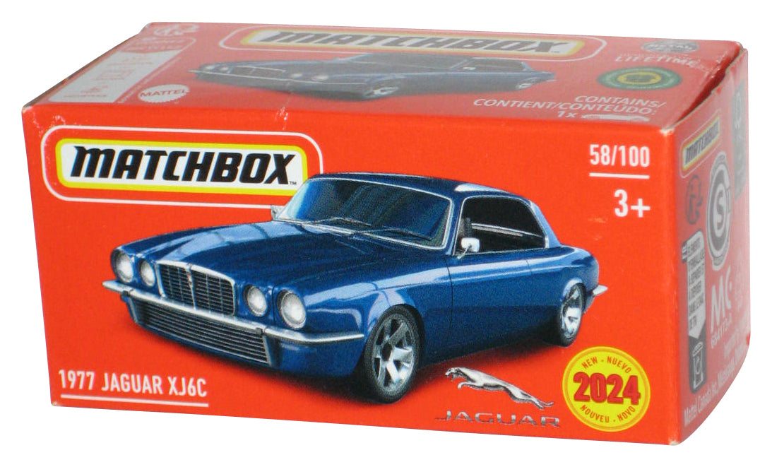 Matchbox Power Grabs Box (2024) Blue 1977 Jaguar XJ6C Toy Car 58/100