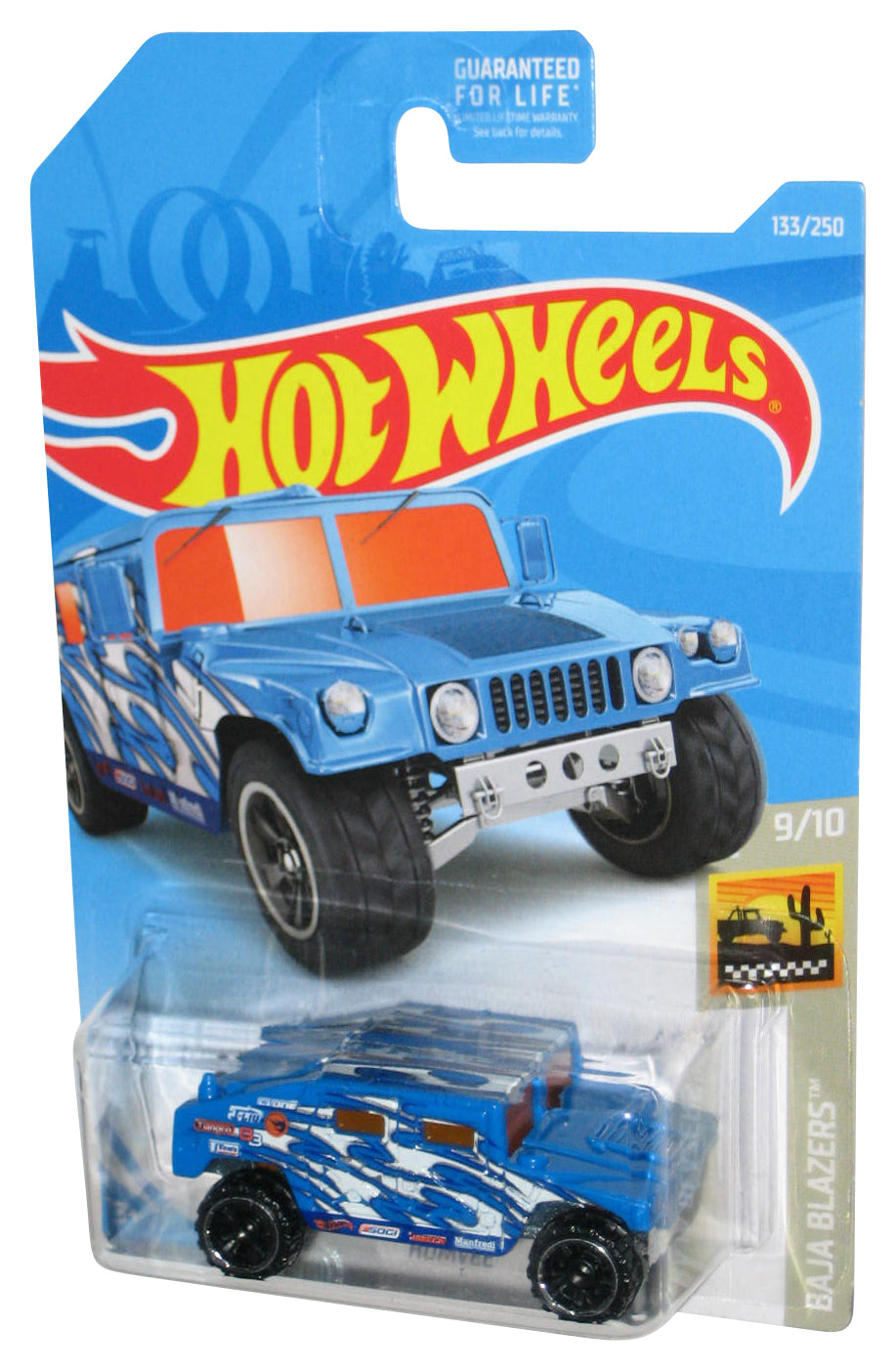Hot Wheels Baja Blazers 9/10 (2017) Blue Humvee Toy Car 133/250