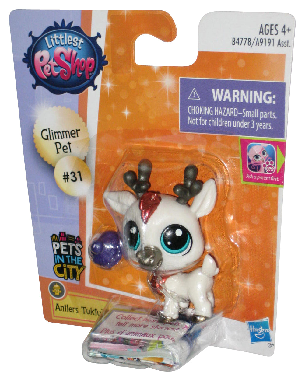 Littlest Pet Shop Pets In The City (2015) Hasbro Antlers Tuktu Figure #31