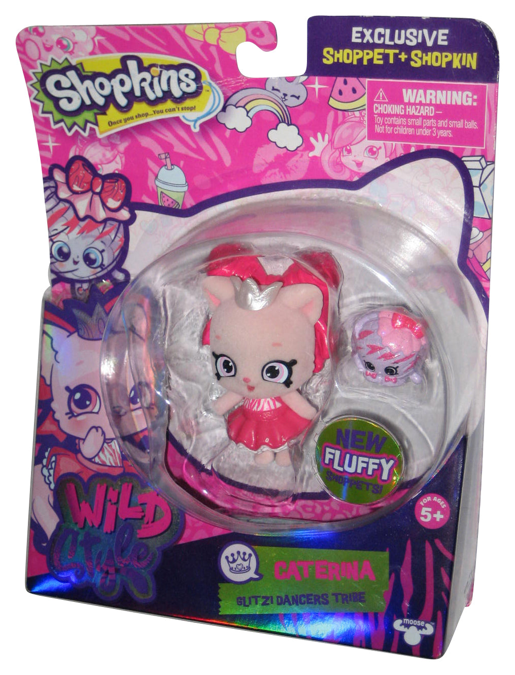 Shopkins Caterina Glitzy Dancers Tribe Wild Style Toy Figure w/ Exclusive Mini Fluffy Shoppet