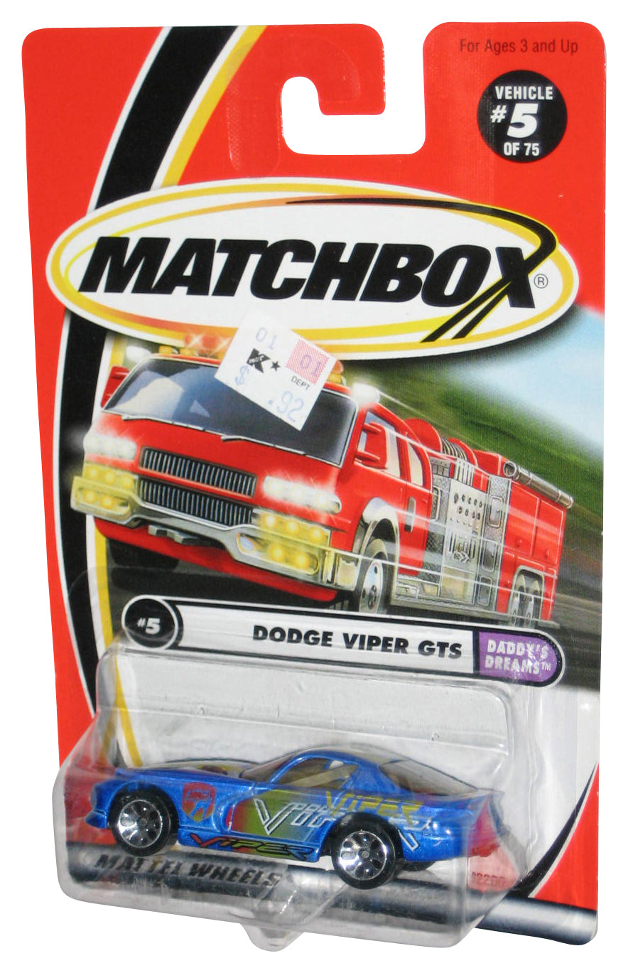 Matchbox Daddy's Dreams Dodge Viper GTS (2000) Mattel Blue Car #5/75