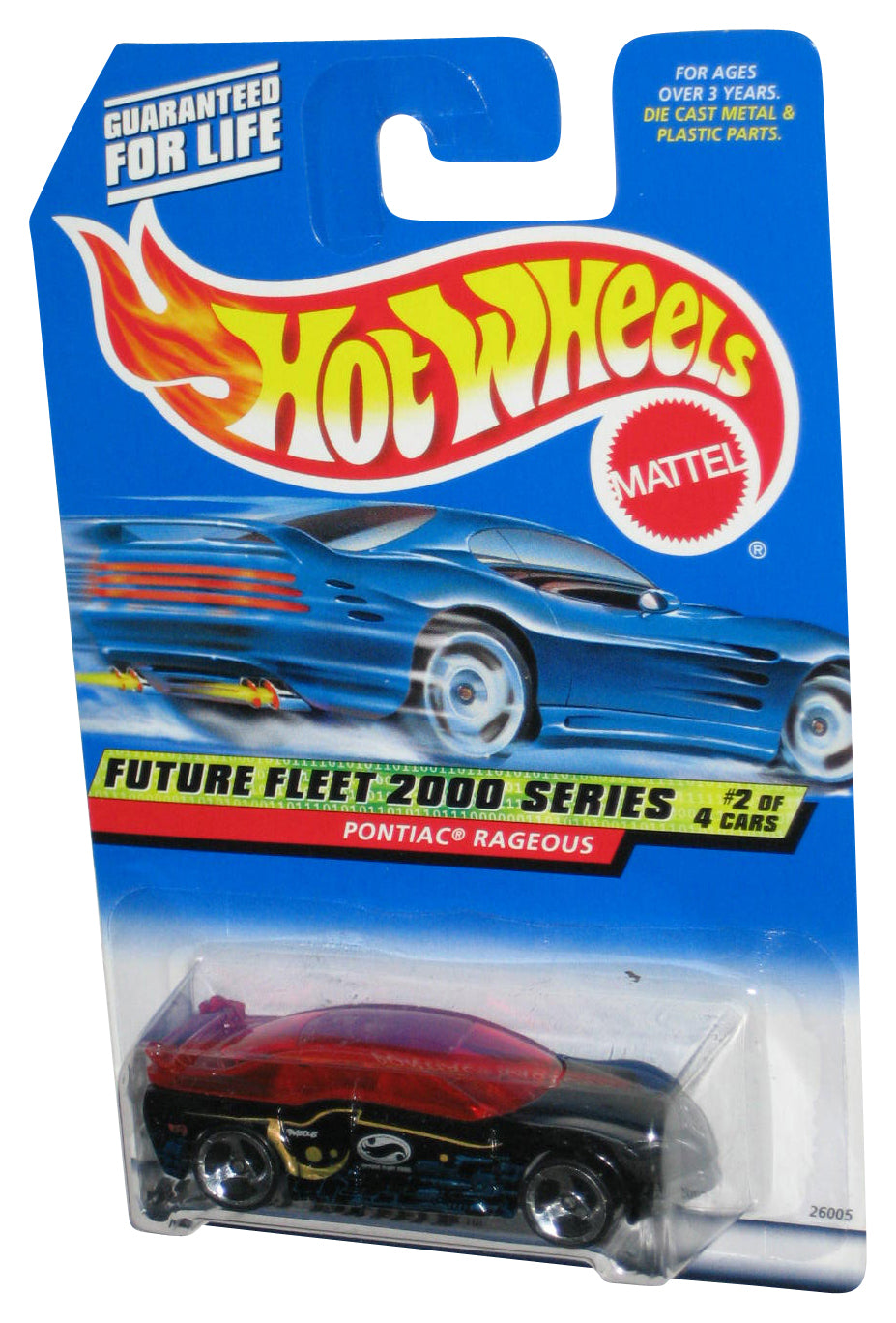 Hot Wheels Future Fleet 2000 Series 2/4 Black Pontiac Rageous Toy Car #002