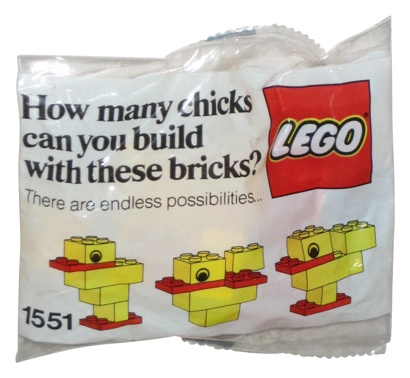 LEGO Yellow & Red Chick (1988) Vintage Building Toy Bagged 1551