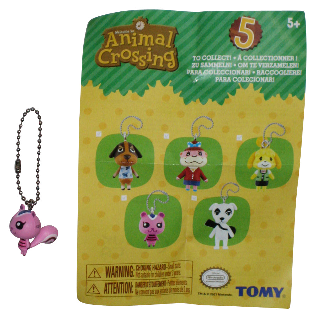Animal Crossing (2021) Tomy Peanut Pink Mini Figure Keychain