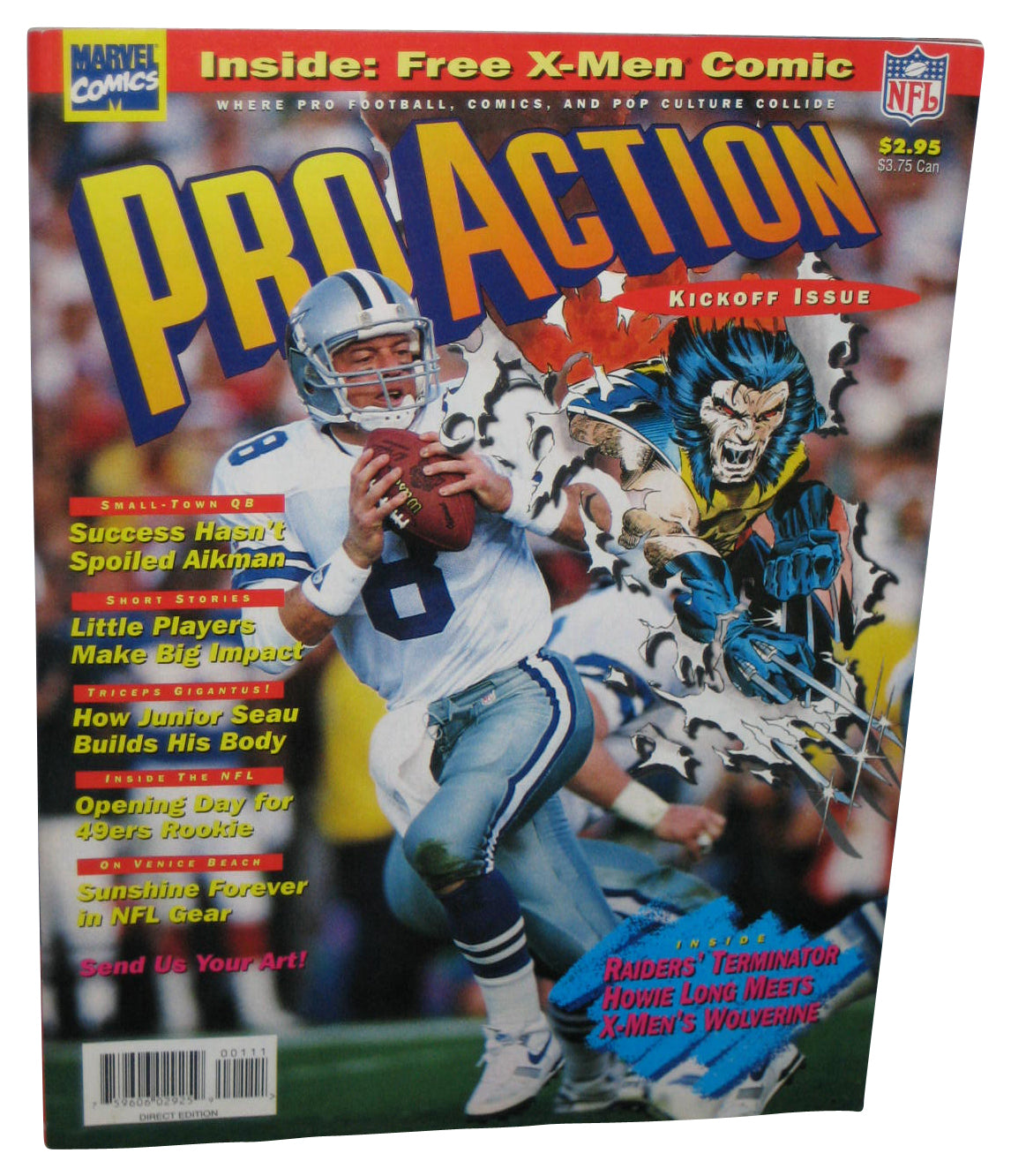 Marvel Comics Pro Action Kickoff Issue (1994) Football Wolverine NFL Magazine Book