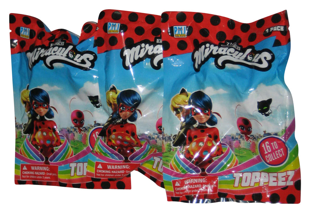 Miraculous Ladybug Toppeez (2021) PMI Mini Figure Mystery Random Blind Pack Lot - (3 Packs)
