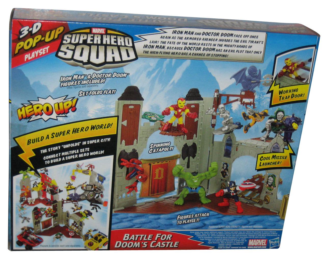 Marvel Super Hero Squad (2009) Battle For Doom's Castle Toy Figure Playset w/ Iron Man & Doctor Doom