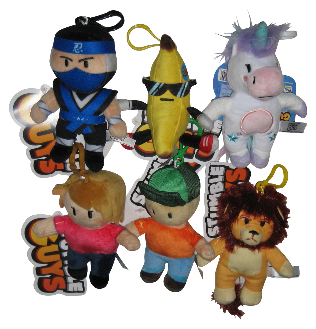 Stumble Guys PMI Kids World 5-Inch Clip-On Plush Keychain Complete Set