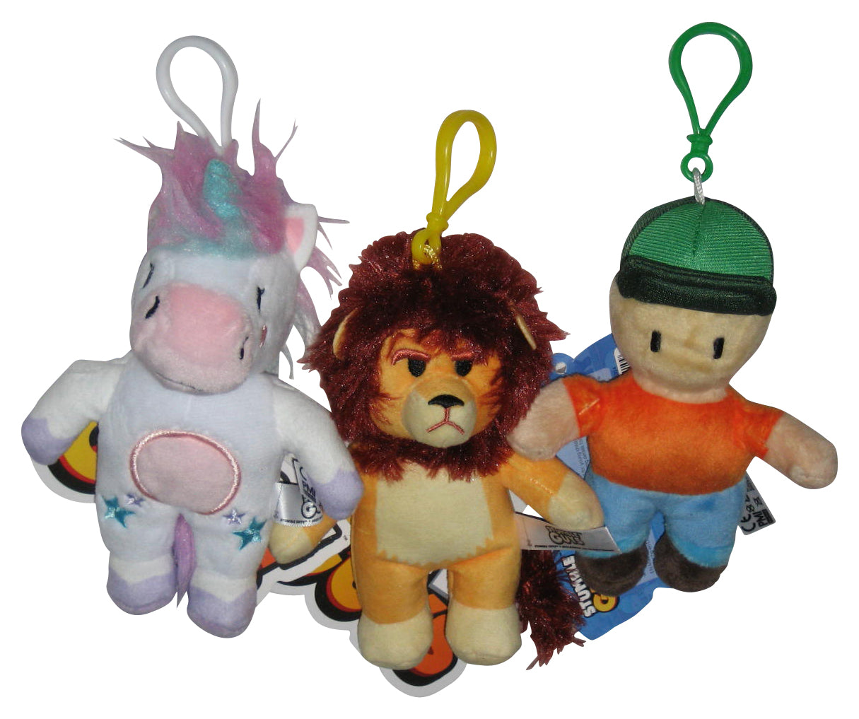 Stumble Guys PMI Kids World 5-Inch Clip-On Plush Keychain Lot - (3 Plushes)