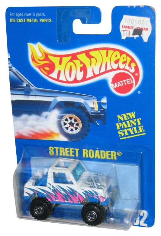 Hot Wheels New Paint Style (1991) White Street Roader Car Toy #252 - (Corner Wear)