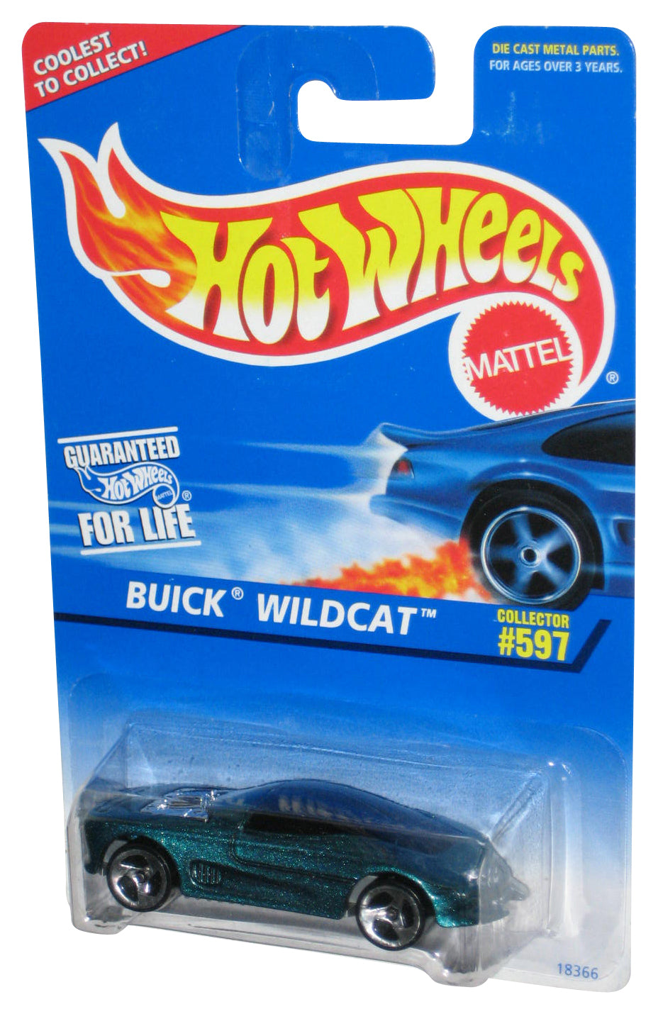 Hot Wheels Buick Wildcat (1995) Green Collector Toy Car #597