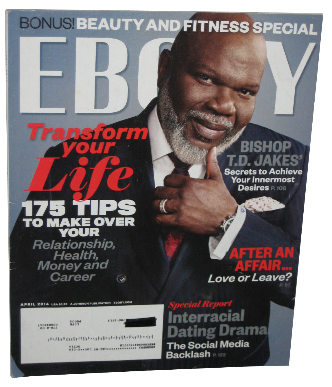 Ebony April 2014 Magazine Book - (Bishop TD Jakes Cover)