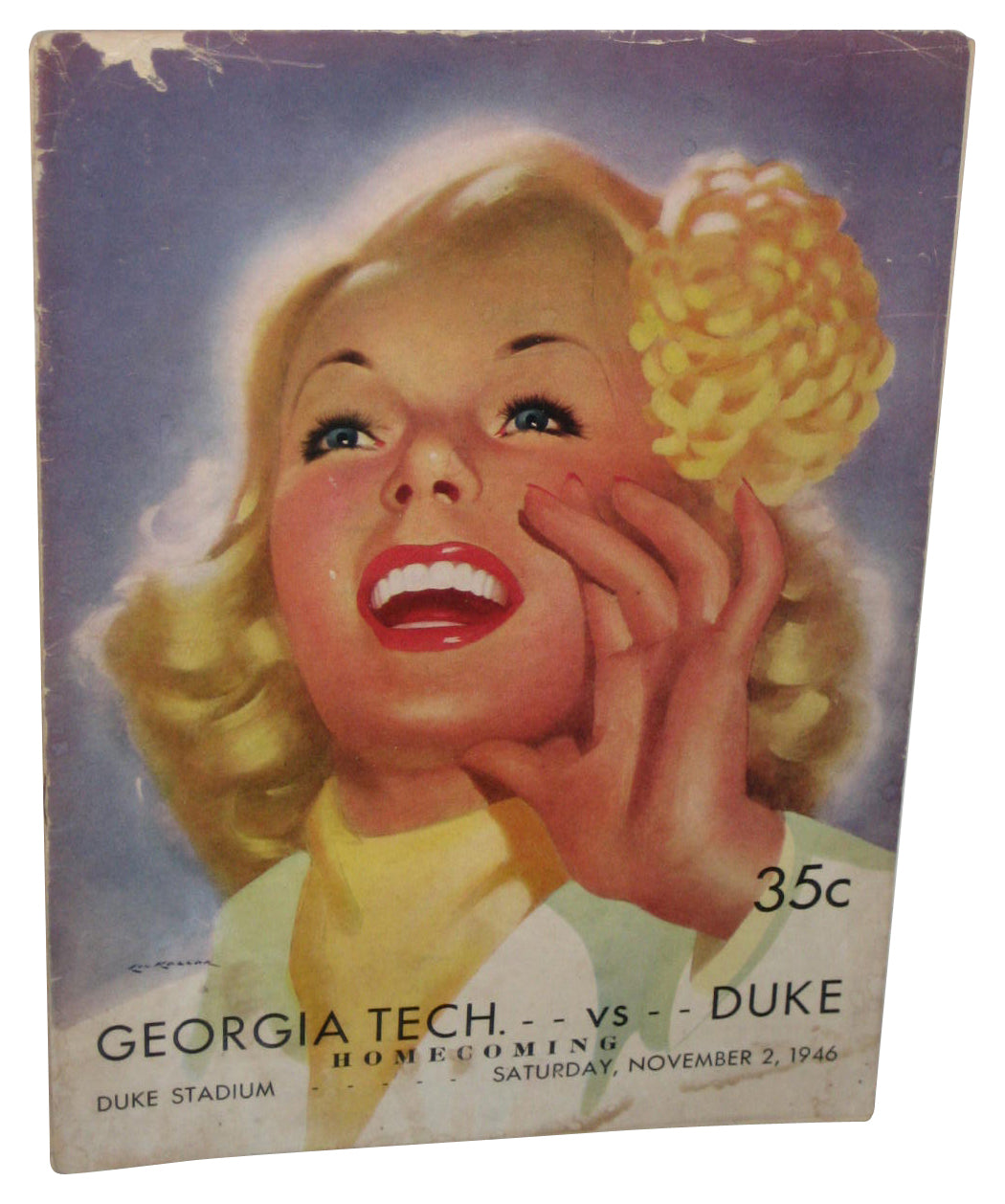Georgia Tech vs Duke Stadium Homecoming Saturday November 2 1946 Football Program Book