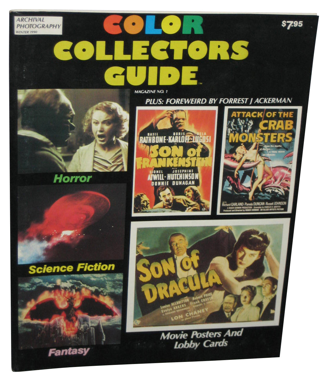 Color Collectors Guide Winter 1990 Magazine Book #1 - (Horror, Science Fiction, Fantasy Movie Posters & Lobby Cards)