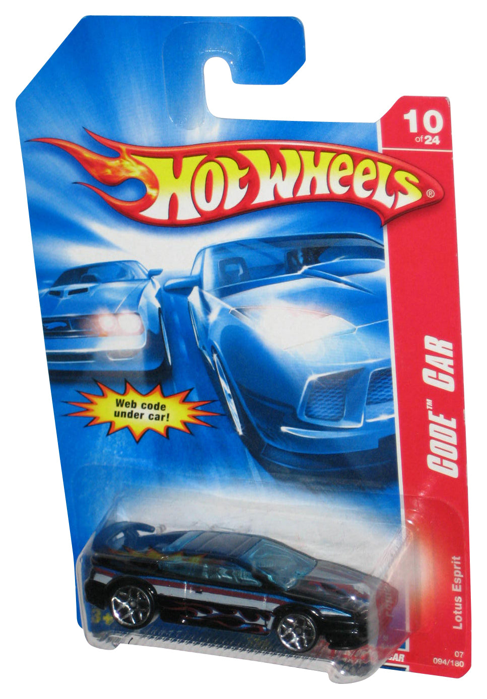 Hot Wheels Code Car 10/24 (2006) Black Lotus Esprit Car 094/180