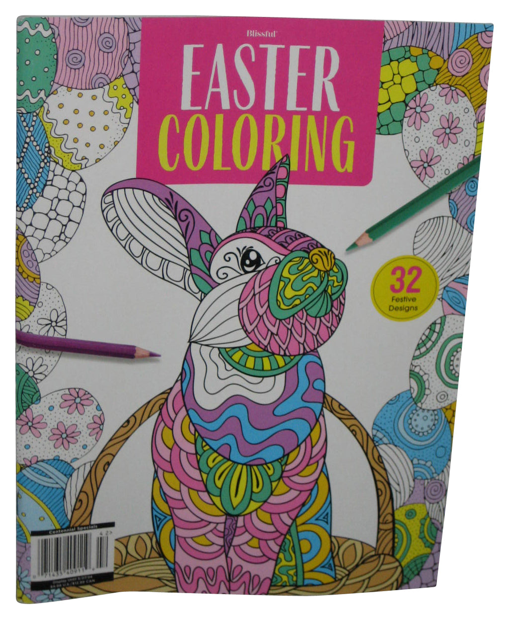 Blissful Easter Coloring (2025) Magazine Paperback Book - (32 Festive Designs)