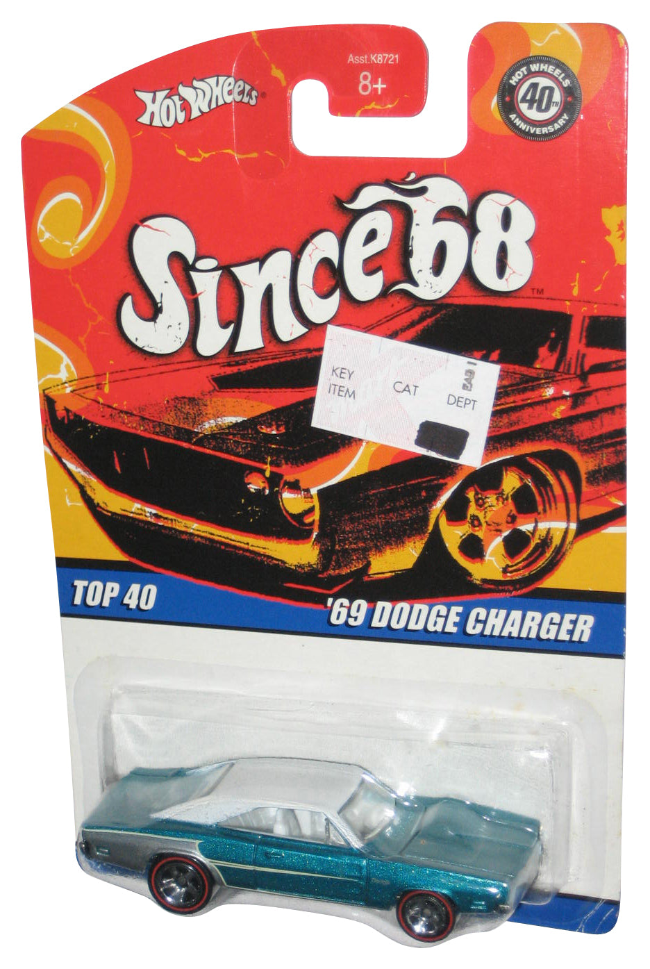 Hot Wheels Top 40 Since '68 Teal '69 Dodge Charger Toy Car #12/40