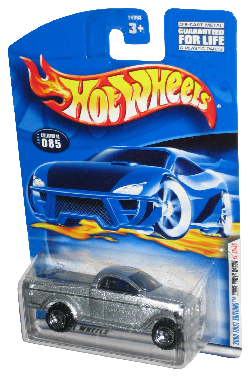 Hot Wheels (2000) Dodge Power Wagon Silver Toy Car Truck #085