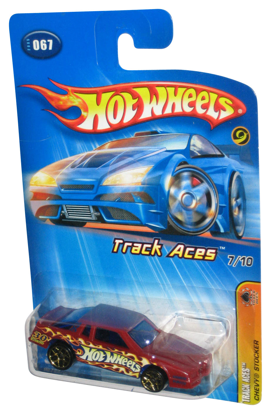 Hot Wheels Track Aces 7/10 (2006) Red Chevy Stocker Toy Car #067