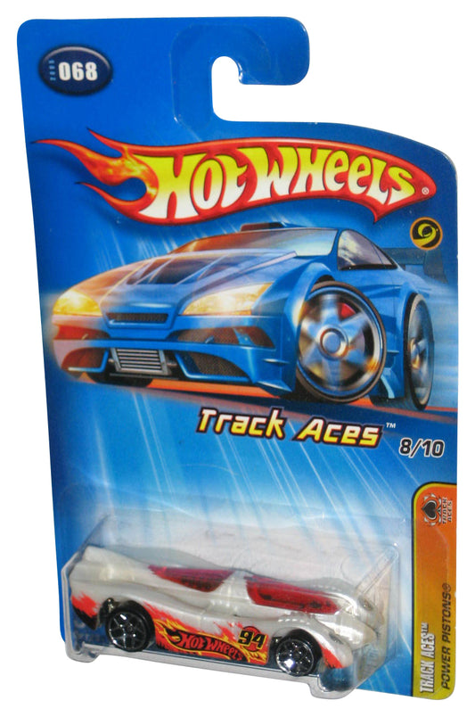 Hot Wheels Track Aces 8/10 (2005) White Power Pistons Toy Car #068