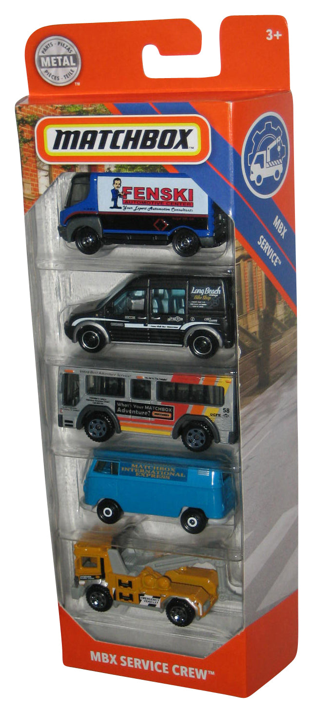 Matchbox MBX Service Crew (2018) Mattel Vehicle 5-Pack Toy Box Set