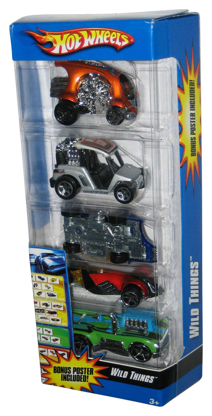 Hot Wheels Wild Things (2007) Mattel 5-Pack Gift Toy Car Box Set w/ Poster