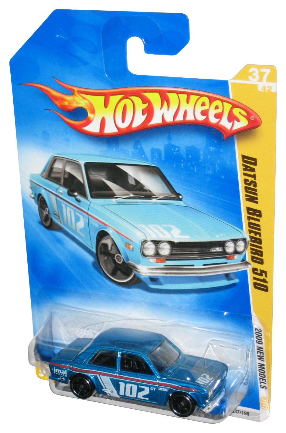 Hot Wheels 2009 New Models 37/42 Blue Datsun Bluebird 510 Car Toy 037/190