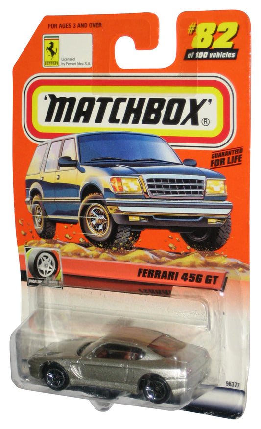 Matchbox Worldwide Wheels (1999) Silver Ferrari 456 GT Toy Car #82/100 - (Damaged Card)