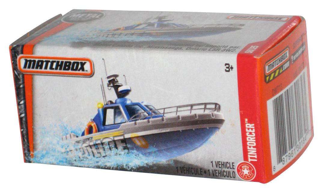 Matchbox Blue & Silver (2016) Police Tinforcer Toy Boat Power Grabs Box 58/125