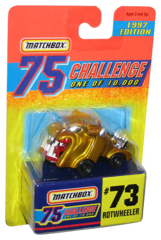 Matchbox 75 Challenge (1997) Mattel Gold Rotwheeler Dog Toy Car #73