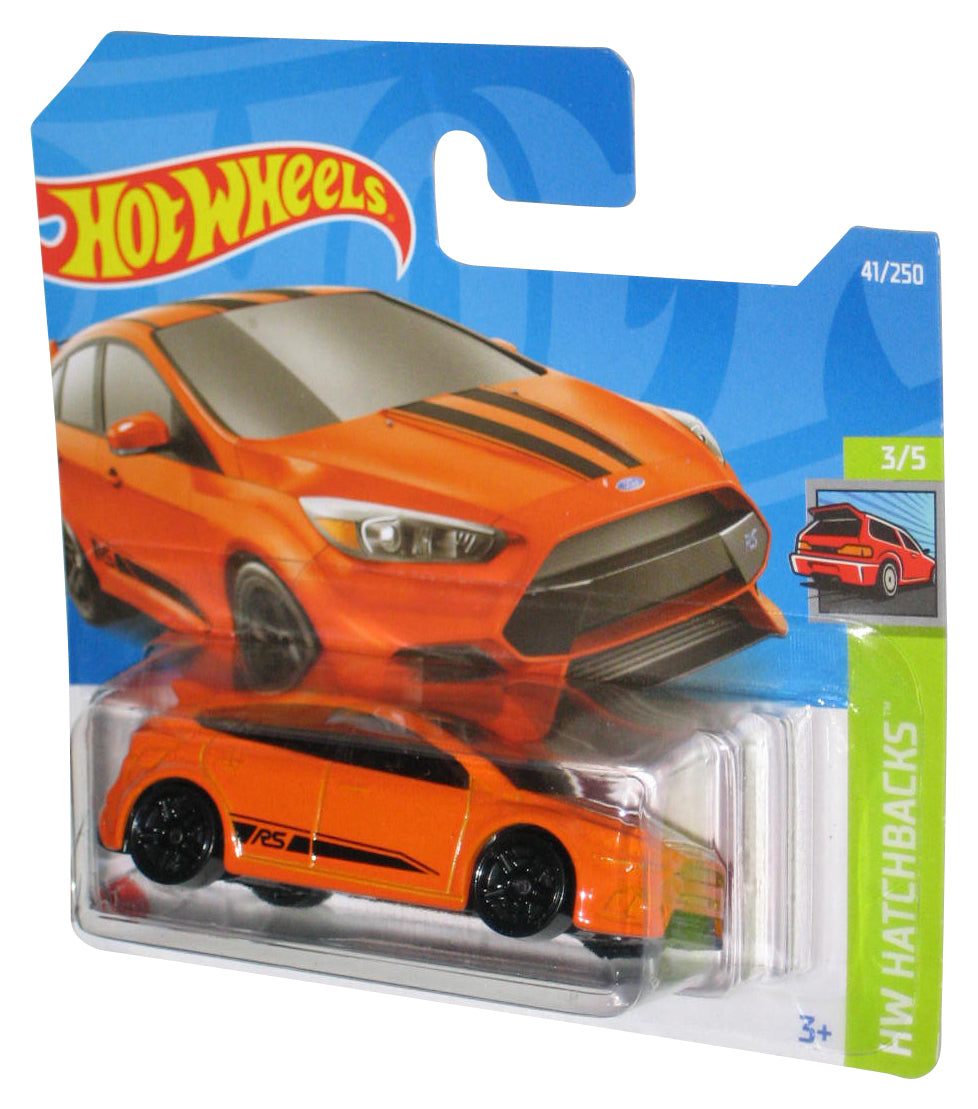 Hot Wheels HW Hatchbacks 3/5 (2021) Orange Ford Focus RS Toy Car 41/250 - (Short Card / Cracked Plastic)