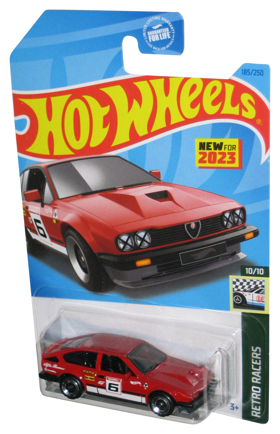 Hot Wheels Retro Racers 10/10 (2023) Red Alfa Romeo GTV6 3.0 Toy Car 185/250