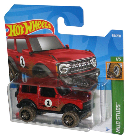 Hot Wheels Mud Studs 1/5 (2021) Red '21 Ford Bronco Toy 68/250 - (Short Card)
