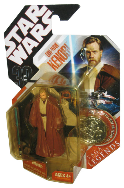 Star Wars Saga Legends 30th Anniversary (2007) Obi-Wan Kenobi Figure w/ Coin - (Plastic Yellow Tint)
