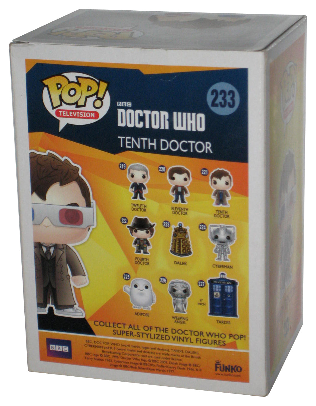 Doctor Who Tenth w/ 3D Glasses Funko POP! Vinyl Figure 233 - (Hot Topic Exclusive)