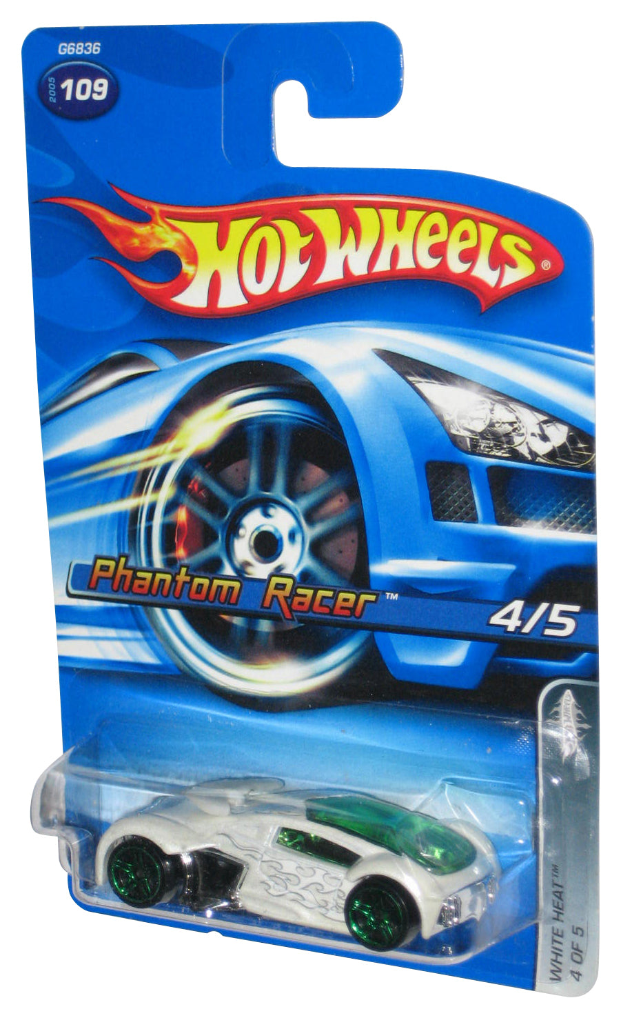 Hot Wheels White Heat 4/5 (2005) Phantom Racer Toy Car #109