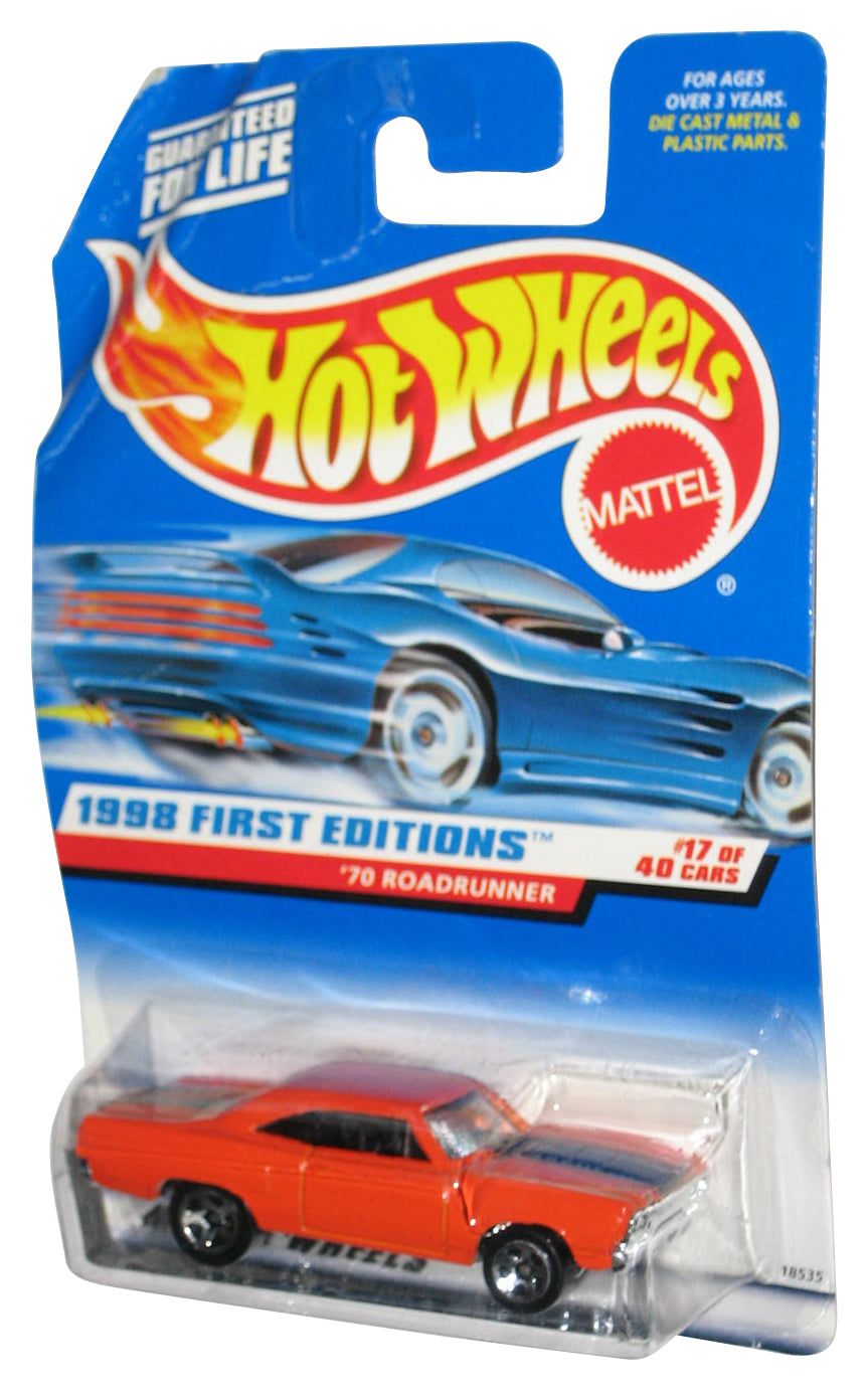 Hot Wheels 1998 First Editions Orange '70 Roadrunner Toy Car 17/40 - (Card Wear)