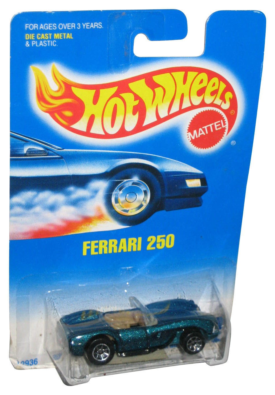 Hot Wheels Ferrari 250 (1995) Mattel Green Spoke Rims/Tires Car #452 - (Card Wear)