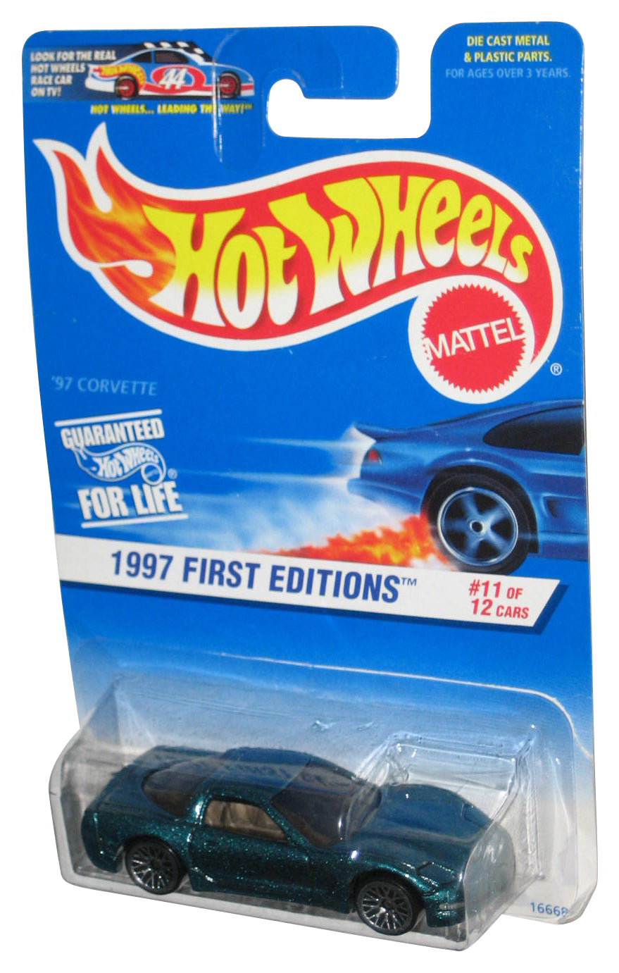 Hot Wheels 1997 First Editions '97 Corvette (1995) Green Toy Car #515
