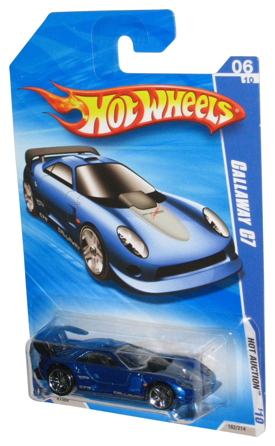 Hot Wheels Hot Auction 06/10 (2009) Blue Callaway C7 Toy Car 162/214