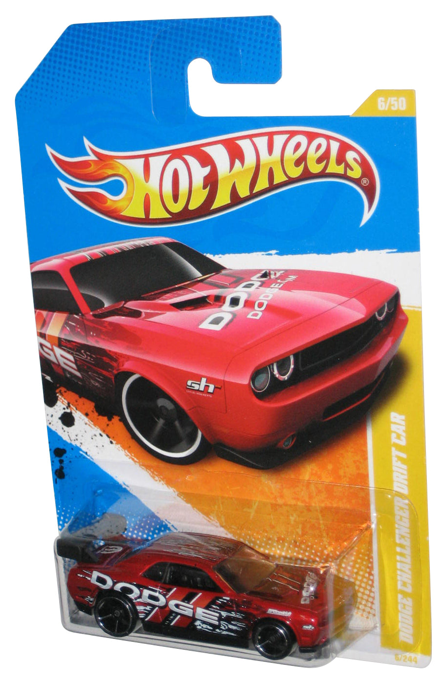Hot Wheels 2011 New Models 6/50 (2010) Dodge Challenger Drift Red Car 6/244